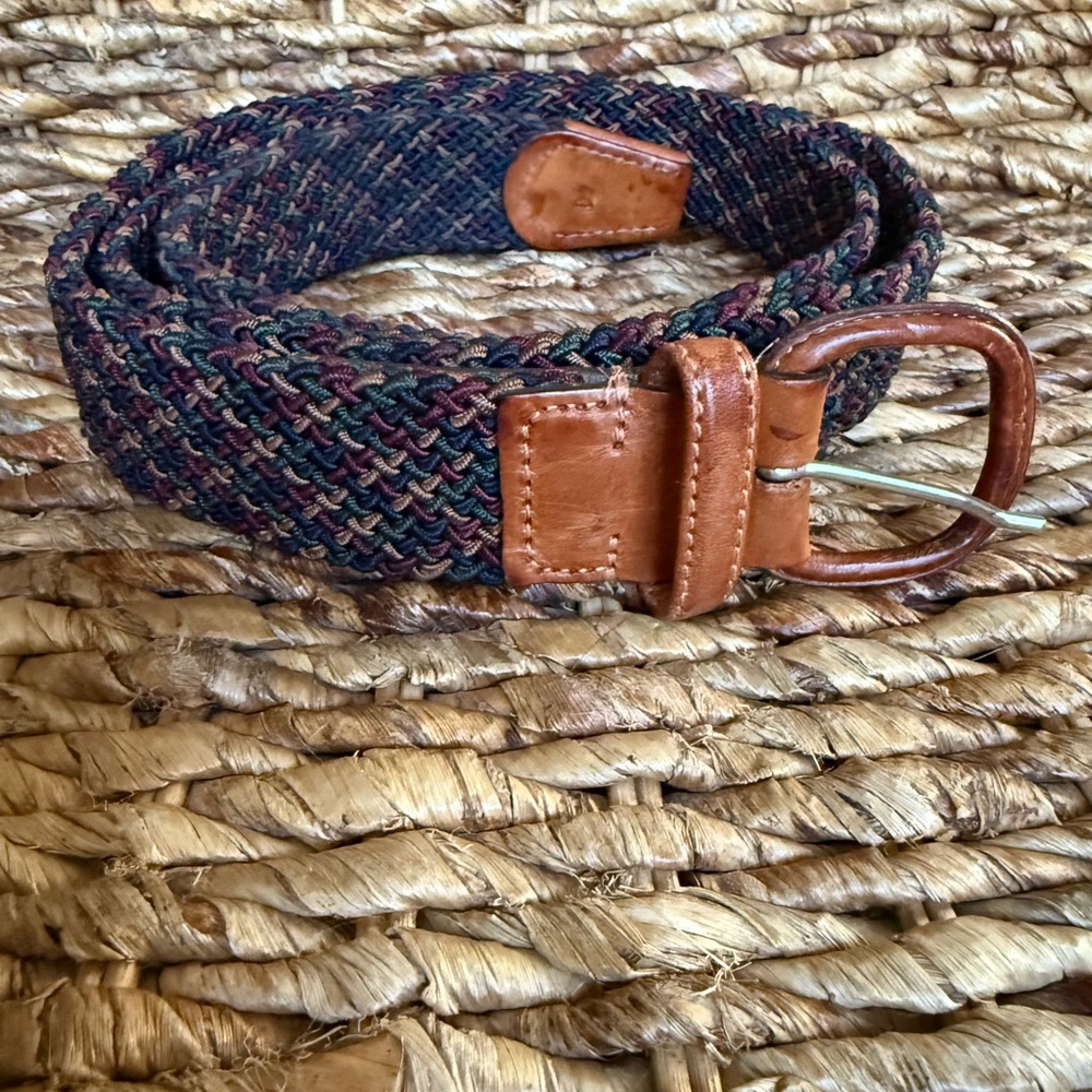 Stefano Corsini Multicolor Woven Belt with Leather Accents